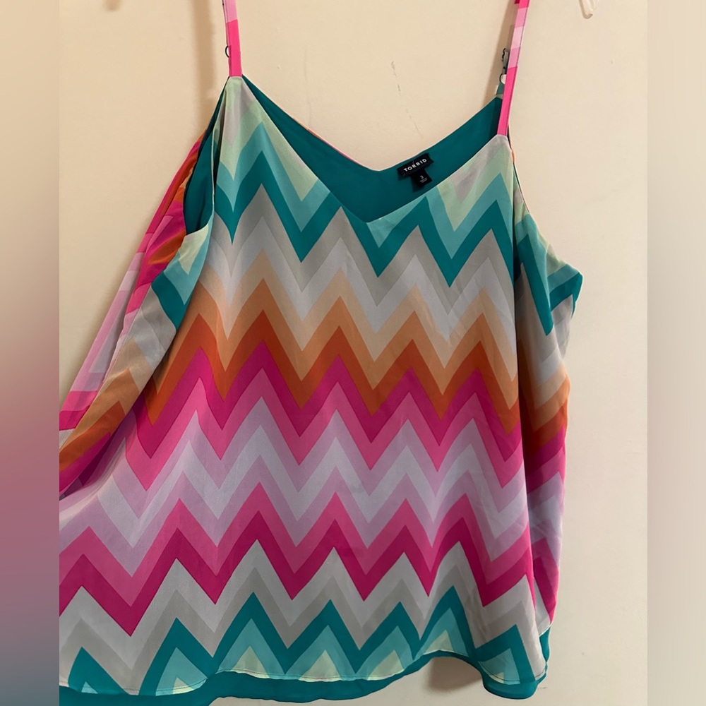 Torrid Sophie Chevron Size 3X Multicolored Tank Top - Picture 3 of 6